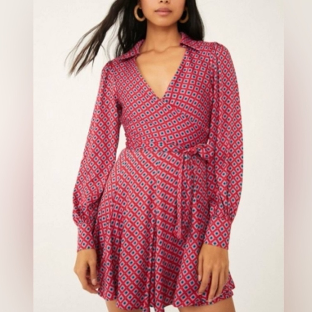 Geometric Wrap Dress